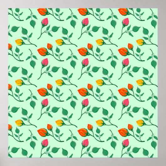 Florence met gekleurde rozen bloemen poster (Voorkant)