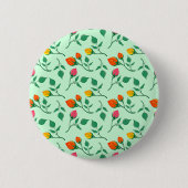 Florence met gekleurde rozen bloemen ronde button 5,7 cm (Voorkant)