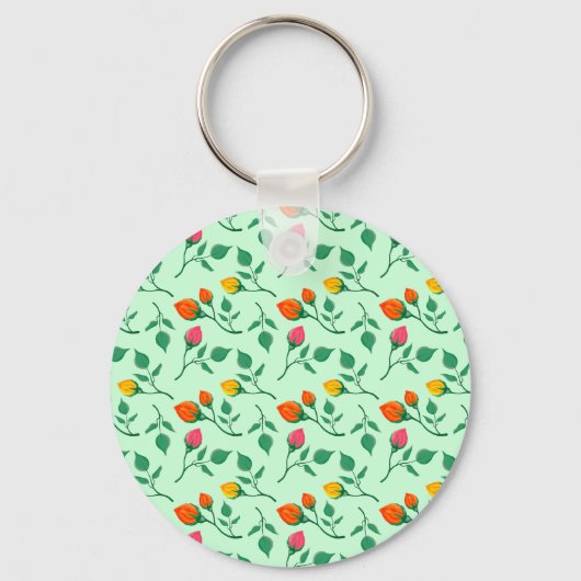 Florence met gekleurde rozen bloemen sleutelhanger (Achterkant)