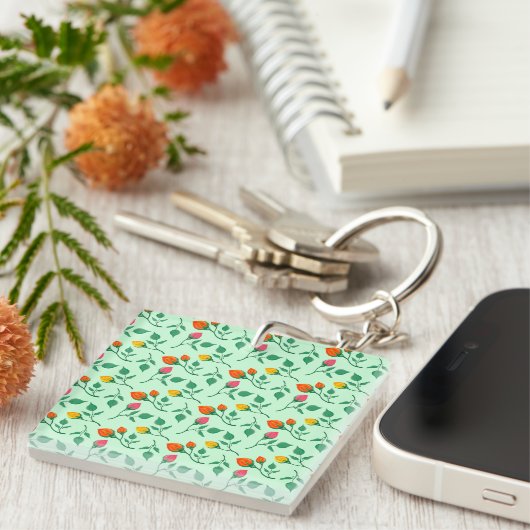 Florence met gekleurde rozen bloemen sleutelhanger (Voorkant Rechts)