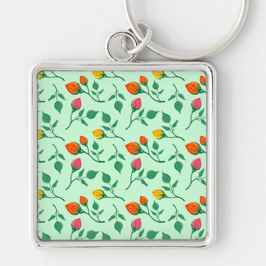 Florence met gekleurde rozen bloemen sleutelhanger (Voorkant)