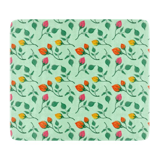 Florence met gekleurde rozen bloemen snijplank (Voorkant)