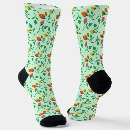 Florence met gekleurde rozen bloemen sokken (Gebogen)