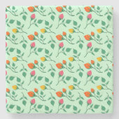 Florence met gekleurde rozen bloemen stenen onderzetter (Voorkant)