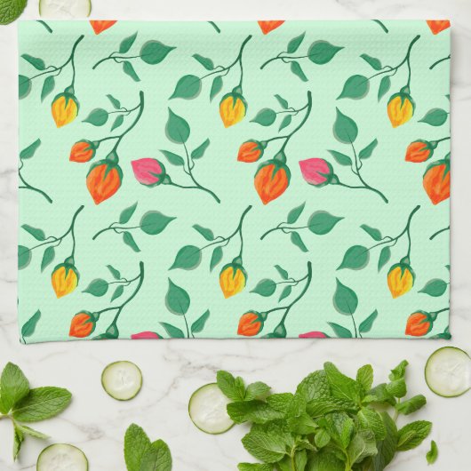 Florence met gekleurde rozen bloemen theedoek (Gevouwen)