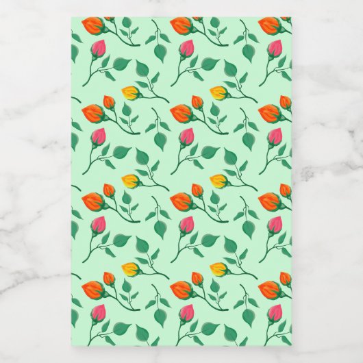 Florence met gekleurde rozen bloemen voedselcontainer etiket (Enkel label)