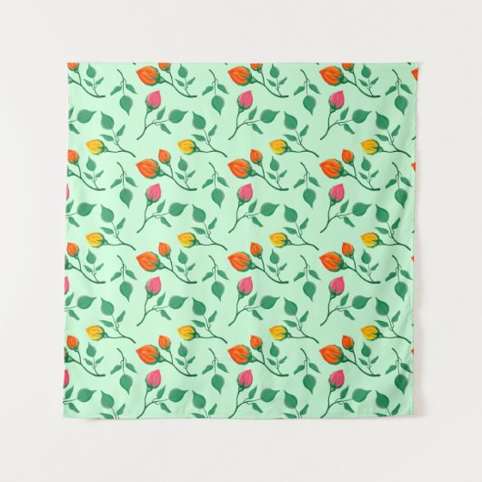 Florence met gekleurde rozen bloemen wandkleed (Voorkant (horizontaal))