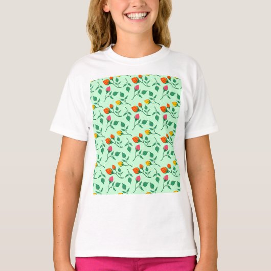 Florence met gekleurde rozen T-Shirt (Voorkant)
