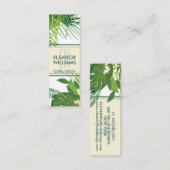 Florence met groene bladeren en kleine bloemen mini visitekaartje (Voorkant / Achterkant)