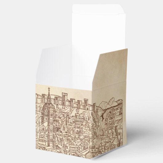 Florence, middeleeuws houtsnede bedankdoosjes (Geopend)