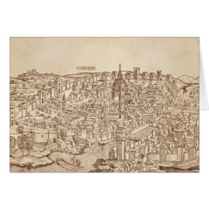 Florence, middeleval Woodcut