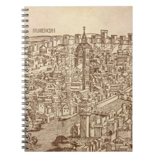 Florence, middeleval Woodcut Notitieboek
