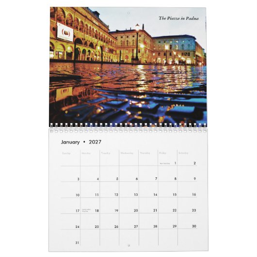 Florence, Milaan en Rome Kalender (Jan 2027)