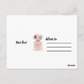 Florence Mode Perfume Flaconroze Roses Glam Briefkaart (Achterkant)