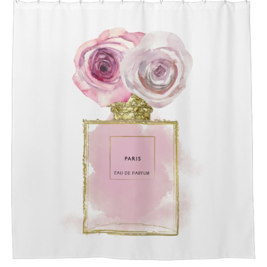 Florence Mode Perfume Flaconroze Roses Glam Douchegordijn (Voorkant)