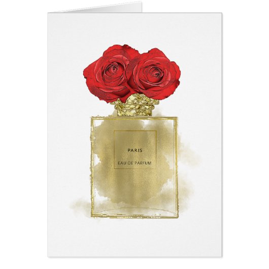 Florence Mode Perfume Fles Red Roses Gold Glam (Voorkant)