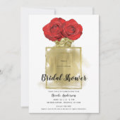 Florence Mode Perfume Fles Red Roses Gold Glam Kaart (Voorkant)