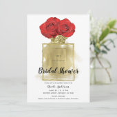 Florence Mode Perfume Fles Red Roses Gold Glam Kaart (Staand voorkant)