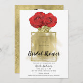 Florence Mode Perfume Fles Red Roses Gold Glam Kaart (Voorkant / Achterkant)