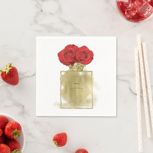 Florence Mode Perfume Fles Red Roses Gold Glam Servet (Insitu)