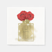 Florence Mode Perfume Fles Red Roses Gold Glam Servet (Voorkant)