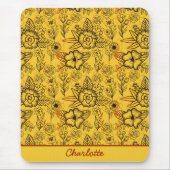 Florence naadloos patroon gele gepersonaliseerde n muismat (Voorkant)