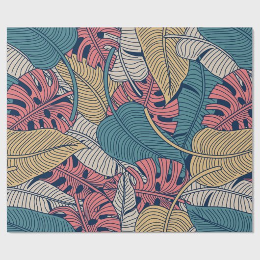 Florence naadloos patroon met bladeren. tropische  cadeaupapier (Vlak)