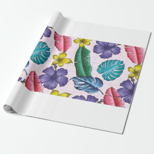 Florence naadloos patroon met bladeren. tropische  cadeaupapier