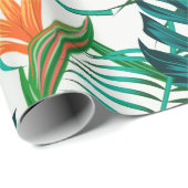 Florence naadloos patroon met bladeren. tropische  cadeaupapier (Rol Hoek)