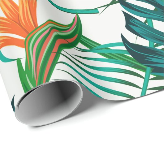 Florence naadloos patroon met bladeren. tropische  cadeaupapier (Rol Hoek)