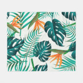 Florence naadloos patroon met bladeren. tropische  fleece deken (Voorkant (Horizontaal))