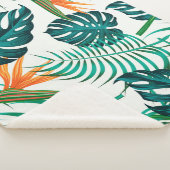 Florence naadloos patroon met bladeren. tropische sherpa deken (3/4)