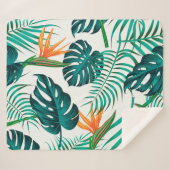 Florence naadloos patroon met bladeren. tropische sherpa deken (Voorkant (horizontaal))