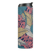 Florence naadloos patroon met bladeren. tropische  thermosbeker (Gedraaid links)