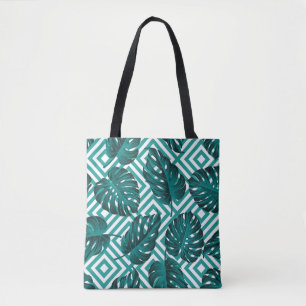 Florence naadloos patroon met bladeren. tropische  tote bag