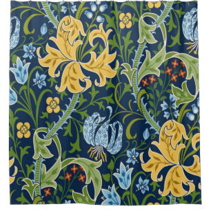Florence naadloos patroon met grote bloemen, lily douchegordijn