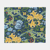 Florence naadloos patroon met grote bloemen, lily  fleece deken (Voorkant (Horizontaal))