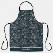 Florence naadloos patroon wit op donkergepersonali schort (Voorkant)