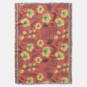 Florence naadloze bloemen, geel en rood deken