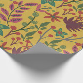 Florence naadloze gele bloemen en bladeren cadeaupapier (Hoek)
