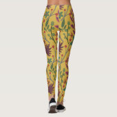 Florence naadloze gele bloemen en bladeren leggings (Achterkant)