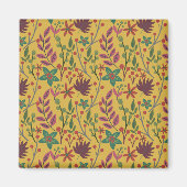 Florence naadloze gele bloemen en bladeren magneet (Voorkant)