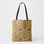 Florence naadloze gele bloemen en bladeren tote bag (Voorkant)