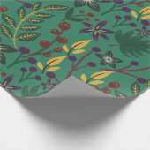 Florence naadloze patroonbloemen groene achtergron cadeaupapier (Hoek)