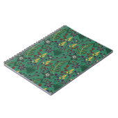 Florence naadloze patroonbloemen groene achtergron notitieboek (Linkerzijde)