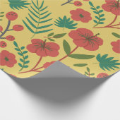 Florence naadloze rode gele bloemen cadeaupapier (Hoek)