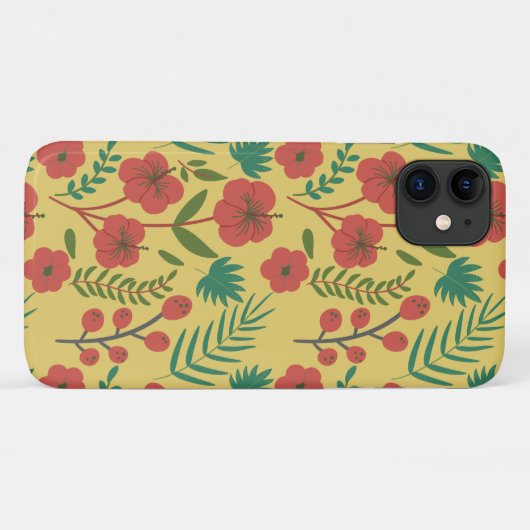 Florence naadloze rode gele bloemen Case-Mate iPhone case (Achterkant (horizontaal))