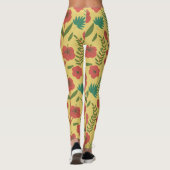 Florence naadloze rode gele bloemen leggings (Achterkant)