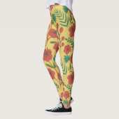 Florence naadloze rode gele bloemen leggings (Links)