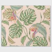 Florence naadloze tropische ondergrond cadeaupapier (Vlak)